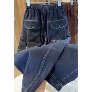 Quần Jeans Denim Ống Thẳng Cạp Cao Cho Nữ Quần 9 Phút Cỡ Lớn Thời Trang Thu Đông 2024 Quần Jeans Denim Cho Người Béo Phì