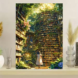 500 1000 1200 2000pcs Jigsaw Puzzle Enchanted Library Garden Vibrant Colors Intricate Design For Adults Halloween Gift