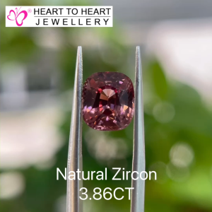 Natural Gemstone Zircon 3.86CT Cushion Mix cut Pinkish Brown from Sri Lanka