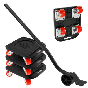 Furniture Lift Mover Tool Set Furniture Dolly Lifter Tool with 360° Rotatable Rubber Wheel Appliance Mover Slider for Bed Sofa