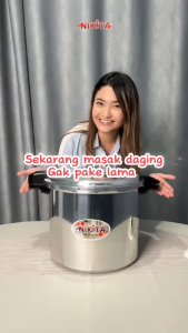 NIKITA Panci Presto 23 Liter 32 cm | Kapasitas Besar | Pressure Cooker Aluminium | Pelunak Daging
