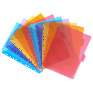Eagle | 10-Pack 5 Color Binder Dividers with Pockets & Tabs A4 PP Index Dividers for 2/3/4/11 Ring Binders Office School Organization