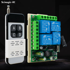 Universal Wireless Remote Control Switch AC 220V 85-256V 4CH Relay Receiver Module & 4 Channel RF Controller 433 Mhz Transmitter
