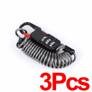 Bicycle Anti Theft Motorcycle Three Digit Password Combination Safety Cable Wire Rope Helmet Lock 60 * 22mm Safety Rope Lock