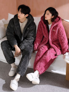 Couple Thickened Flannel Cute Hooded Sleepwear