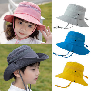 Summer Kids Sun Hat Mesh Beach Children Panama Cap for Girls Boys Outdoor Travel Dual-use Child Bucket Hats Kids Cap 4-8Y