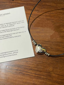 Adjustable Length Cowhide Rope Heart Necklace mid Night Moment Fashion Jewelry for Women Black Color Korean Style Online Exclusive