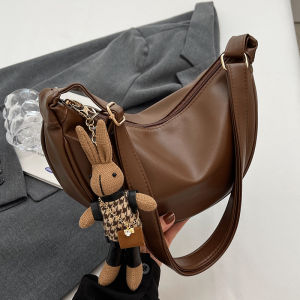 TANGKOU | Large Soft Leather Crescent Shoulder Bag
