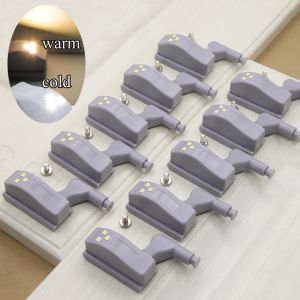 8Pcs LED Inner Hinge Lamp Universal Under Cabinet Lights Wardrobe Sensor Light for Cupboard Kitchen Bedroom Closet Night Lamps