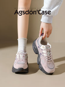 Giày Leo Núi Nữ Mùa Đông 2025 Đế Dày Nhẹ Thoáng Khí Giày Chạy Bộ Thể Thao Thường Ngày Đế Cao Su Mũi Tròn Lót Vải