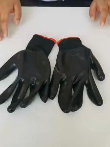 arung Tangan Keselamatan Tropicana360 Heavy Duty Work Safety Hand Gloves Glove Sarung  Black (12 Pairs) Tangan Hitam Getah Dan Kain丁晴手套防割 SIp Resistant and Puncture-Resistant
