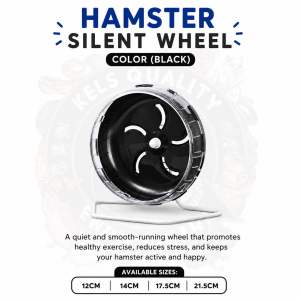 Silent Hamster Wheel with Stand | Quiet Running Wheel for Syrian & Dwarf Hamsters