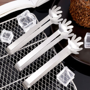 น้ำแข็งรูปร่างนิ้วมือแผ่นติดฝามือสแตนเลสคีมคีบอาหารน้ำตาลก้อนบาร์ปาร์ตี้สำหรับบาร์บีคิวแหนบเล็กๆ สำหรับร้านกาแฟคลิปหนีบขนมกินเล่น