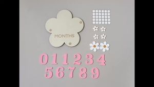 Wooden Baby Monthly Milestone Cards Flowers Double Sides Number Month Girls Boys Newborn Photography Props Accessories