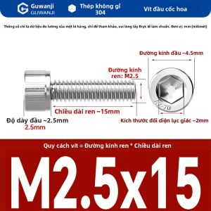 GUWANJI | Ốc Vít Đầu Lục Giác Inox 304