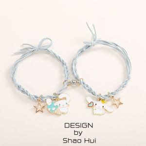 Cute Woven Cinnamoroll Babycinnamoroll Suction Couple Bracelet Girlfriends Gift High Elastic Small Rubber Band Cartoon XINGX Student Headband