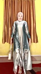 Gamis Medinna Silk | Dress Wanita Busui | Dress Batik Mewah Kondangan Lebaran Pesta | Gamis Maxmara Motif Etnik Mewah