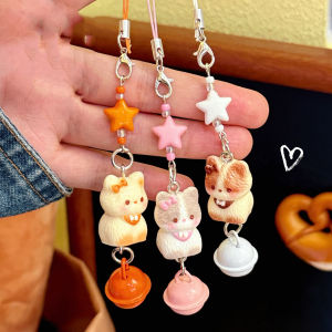 1/3 Pcs Cute Cat Phone Chain Pendant Versatile Bell Star Pendant Cartoon 3D Cat Bag Keychain Pendant