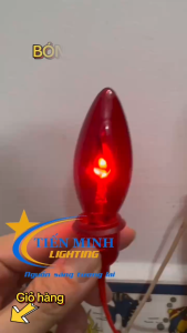 Bóng đèn trái ớt lửa 3w nhiều màu đui E12 tạo hiệu ứng ngọn lửa nhấp nháy vỏ thủy tinh