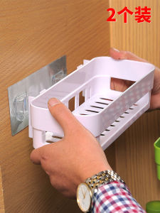 Bathroom Wall-Mounted Storage Rack Suction Cup Toilet Bathroom Organizer Sink Macaron Color Nordic Style Plastic No Drilling