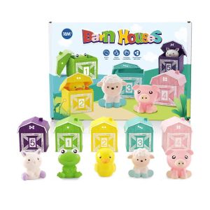 Toddler Montessori Learning Toys Counting Matching & Color Sorting Set Farm Animal Finger Puppets Barn Toy Peekaboo Game