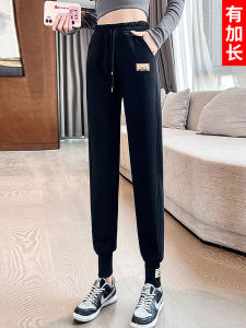 High Waist Extended Length Fleece Lined Casual Pants Womens Sports Slimming Trousers Harlan Long Pants Cotton Blend Nylon Spandex