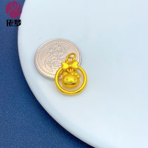 Alluvial Gold Doraemon Hello Kitty Bows Small Pendant Braided Rope Bracelet Bracelet Necklace DIY Ornament Accessories Charm