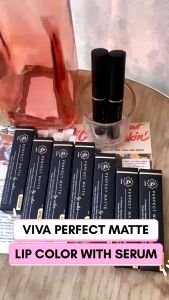 Viva Queen Perfect Matte Lip Color – NEW IMPROVED FORMULA SERUM ADDED INFUSED WITH VIT E VIT F PLUKENETIA VOLUBILIS SEED OIL LONG LASTING INTENSE COLOR MOISTURIZING with UV FILTER and Squalane (tersedia 10 varian warna)