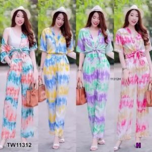 TW11312 Set เสื้อมัดย้อม + กางเกงขายาว