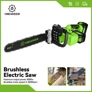 16 Inch Brushless Electric Chainsaw 8000W Cordless Battery Pruning Saw Woodworking Power Tools For Makita 18V Battery