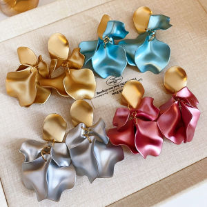 Trend Multicolored Flower Earrings For Woman Delicate Petal Tassel Stud Earring Temperament Everyday Party Accessories