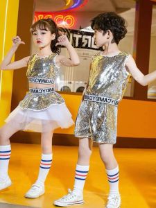 Kids Cheerleading Performance Costume Hip Hop Trendy Clothes Girl Jazz Dance Performance Lala Exercise Sequin Dance Costume