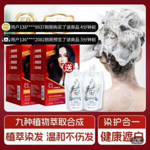 Yipin Yuesi Plant-Based Bubble Hair Dye Healthy Cover Grey Three-In-One Hair Care Cream Natural Black Shiny Color Locking