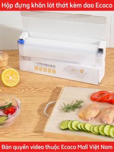 Khăn giấy lót thực phẩm ECOCO kháng khuẩn dùng 1 lần thế hệ mới Giấy lót thớt chống trơn trượt bảo quản thức ăn 24181