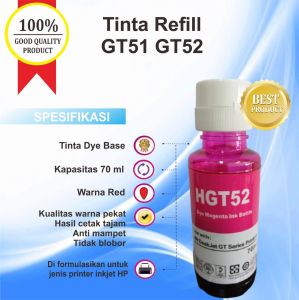 Tinta Refill HP GT51 GT52 GT 51 52 Printer GT5810 GT5820 315 415 115