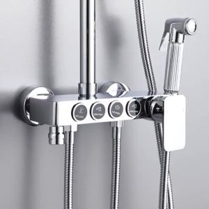 Shower Kamar Mandi 4 Dalam 1 Set Dengan Faucet Sprayer shower set kamar mandi panas dingin Shower Full Tembaga Perak