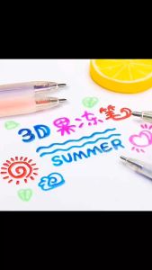 NASIUDUK PEN 3D gel pen warna warni kutek warna pen kaca pen dekor cat dekor pen lucu cat warna 12pc LK