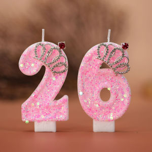 MINISO Sanrio Vương Miện Màu Hồng Với Bánh Trang Trí Hình Bánh Có Đính Sequin Số 0-9 Cho Bữa Tiệc Sinh Nhật Trang Trí Theo Chủ Đề Thú Cưng Dễ Thương