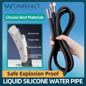 SG Black Silicone Bidet Spray Set - Bathroom 2M Shower Toilet Water Sprayer Gun Head Hose Kit Hanging Holder