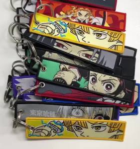 Takara Tomy | Kawaii Japanese Elf Anime Embroidery Key Fobs Key Tag Motorcycles Cars Backpack Chaveiro Keychain Fashion Keyring Friends Gifts