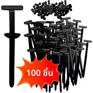 สายรัดเคเบิลไนลอนอเนกประสงค์ 100 ชิ้น แบบล็อคอัตโนมัติ ทนทาน ใช้สำหรับรัดสายไฟ พร้อมที่เก็บสายรัด