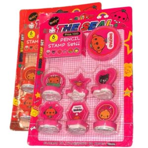 ตราปั๊มการ์ตูน ตัวปั๊มสำหรับเด็ก ตัวปั๊มคละลาย ชุดตัวปั๊มเกาหลี+หมึกปั๊ม ตรายางการ์ตูน คละสี