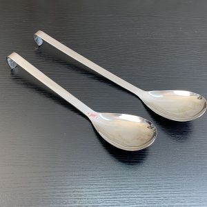 Stainless Steel Serving Spoon Fast Food Tasting Spoon Soup Spoon with Hook Long Handle Stirring Spoon Restaurant Buffet Use Spoon