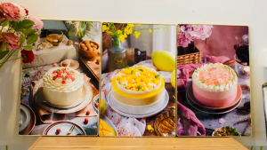Tranh treo tường trang trí decor tiệm bánh kem bánh sinh nhật kèm đinh