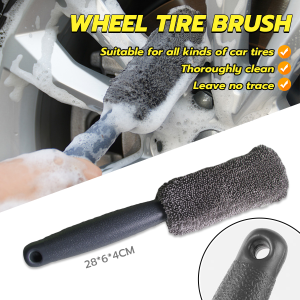 MaxPlus Car Wash Cleaning Portable Wheel Brush Microfiber Wheel Tire Rim Brush Auto Trunk Tools 28cm