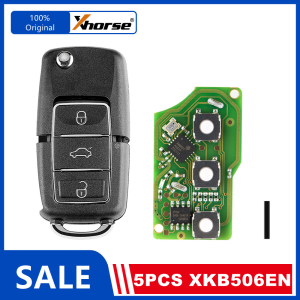 XHORSE | 5 Piece XHORSE XKB506EN B5 Flip 3 Buttons XK Series Wire Remote Key Extreme Black