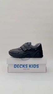 DECKS KIDS SEPATU SEKOLAH ANAK OPTIMA ALL BLACK SEPATU ANAK PEREMPUAN DAN  LAKI LAKI SIZE 36-37