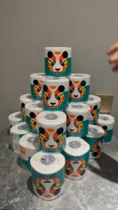 【10Gulung】Royo Panda Gulungan Tissue Soft Deluxe Tissue Cheerful Tissue Air Cushion Tissue 4 Ply