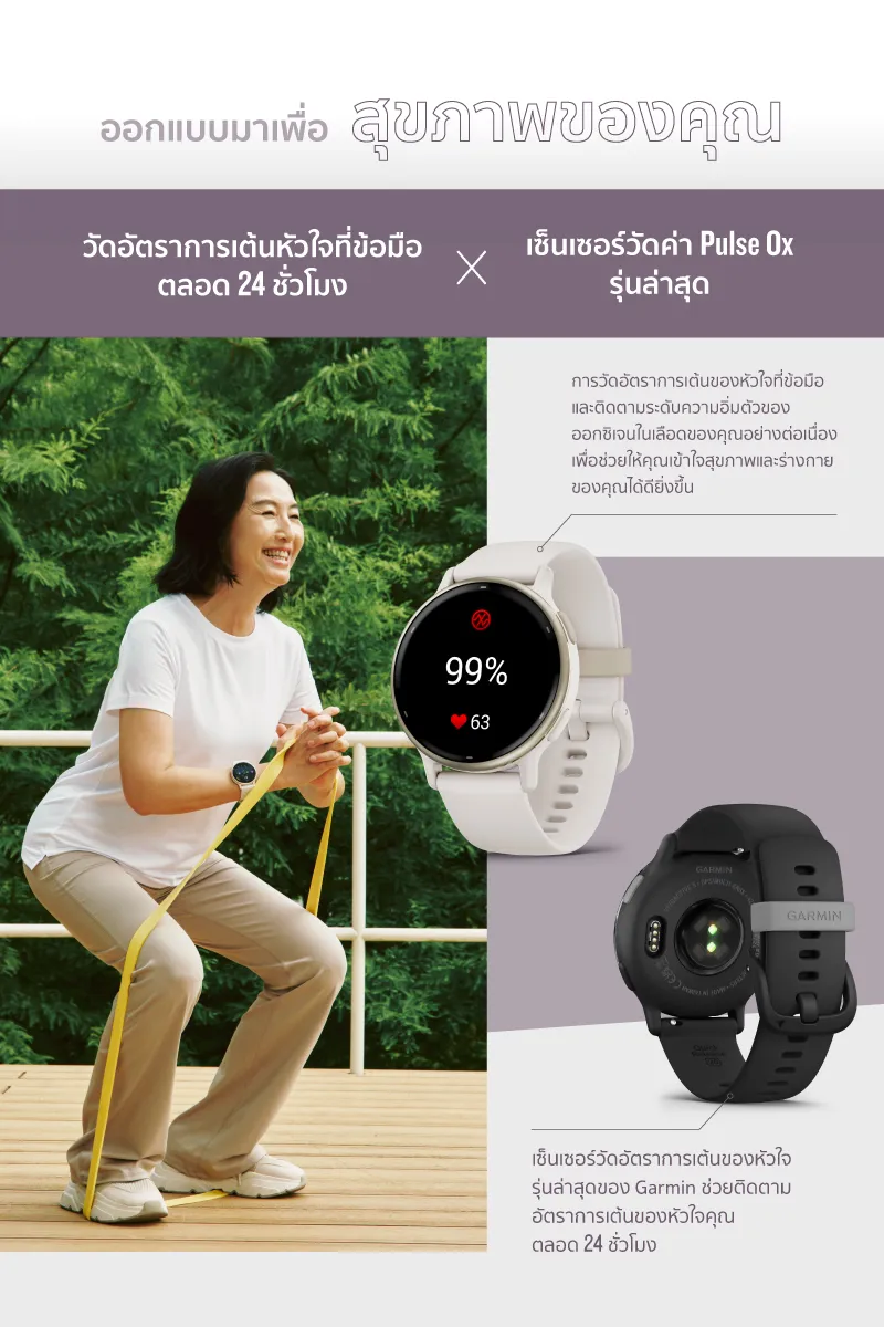 GARMIN Vivoactive 5 นาฬิกา Smart Watch อัจฉริยะเพื่อสุขภาพและไลฟ์สไตล์