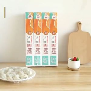 BOSSLU Plastik Clingwrap Pembungkus Makanan dengan Kotak Pemotong